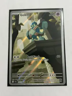Golett 122/086 Illustration Rare Holofoil SV: Black Bolt Pokemon Trading Card - Image 1