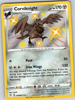Corviknight SV089/SV122 Shiny Rare Shining Fates Shiny Vault Pokemon Holo NM - Image 1