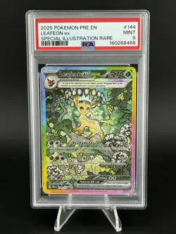 Pokemon Leafeon Ex Prismatic Evolutions Special Illustration Rare #144 PSA 9 - Image 1