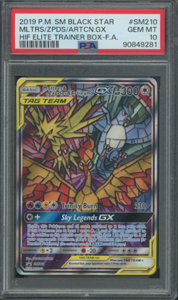 2019 Pokemon Moltres Zapdos Articuno GX #SM210 Hidden Fates Promo PSA 10 GEM MNT - Image 1