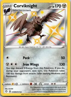 Corviknight SV089/SV122 Shiny Rare Shining Fates Shiny Vault Pokemon Holo NM - Image 1