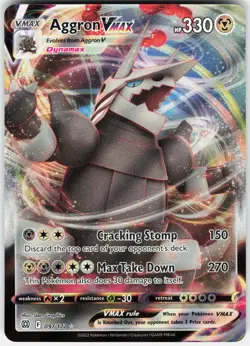 Aggron VMAX 097/172 Holo VMAX Rare Brilliant Stars Pokemon Near Mint - Image 1