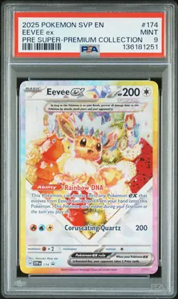 2025 POKEMON SVP EN-SV BLACK STAR PROMO #174 EEVEE EX PSA 9 - Image 1