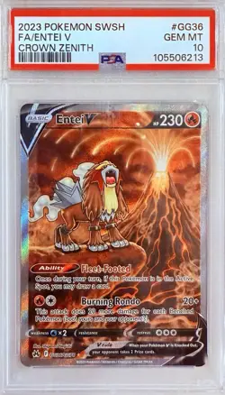2023 Pokemon SWSH FA/Entei V Crown Zenith GG36/GG70 PSA 10 - Image 1