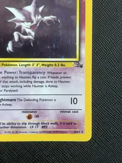 Pokemon TCG Haunter 6/62 Fossil Holo Rare (English) - MP - Image 5