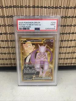 Pokemon TCG - Team Rocket's Mewtwo ex 240 - Destined Rivals PSA 9 Mint - Image 1