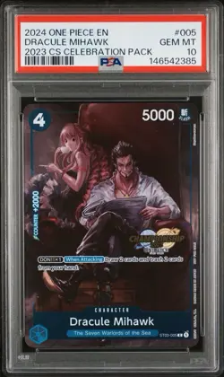 2024 ONE PIECE CHAMPIONSHIP 2023 CELEBRATION PACK DRACULE MIHAWK PSA 10 - Image 1