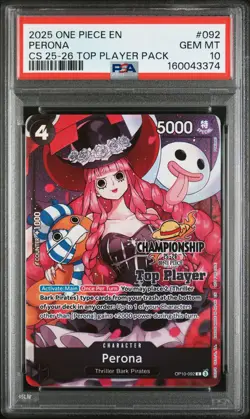 2025 ONE PIECE CHAMPIONSHIP 25-26 TOP PLAYER PACK #092 PERONA PSA 10 - Image 1