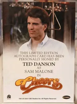 🍺Cheers Premiere Edition Ted Danson Autograph Sam Malone "Can't Live With 'em🍺 - Image 2
