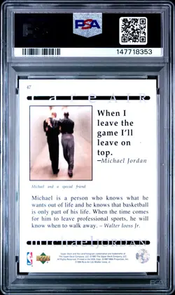 MICHAEL JORDAN 47 UPPER DECK MJ RARE AIR UPPER DECK PSA 9 - Image 2