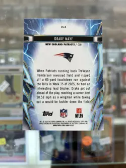 2025 Topps Chrome Cosmic DRAKE MAYE Light Speed GOLD /50 Patriots - Image 2