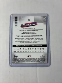2026 Topps finest #242- Masyn Winn Rare Sp - Image 3