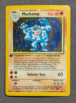 Pokemon Card Machamp 8/102 1st Edition Vintage WOTC Base Set Holo Rare MP - Image 1