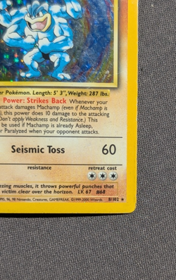 Pokemon Card Machamp 8/102 1st Edition Vintage WOTC Base Set Holo Rare MP - Image 4