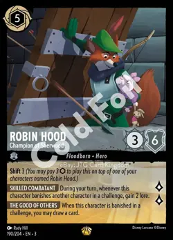 2024 DISNEY LORCANA EN 3-INTO THE INKLANDS 190 ROBIN HOOD - CHAMPION OF SHERWOOD - Image 3