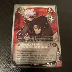 Naruto Cards Kakashi Hatake & Sasuke Uchiha Ultimate Training Promo Foil 025 LP - Image 1