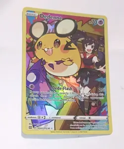 POKEMON CARD DEDENNE HOLO FULL ART CARD TG07/TG30 GOOD CONDITION 2022 - Image 1