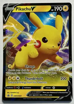 Pikachu V SWSH061 (LP) Sword & Shield: Black Star Promo 2021 Pokemon Card TCG - Image 1