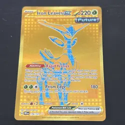 Iron Leaves Ex 176/131 Gold Secret Rare Prismatic Evolutions Pokemon TCG NM - Image 1