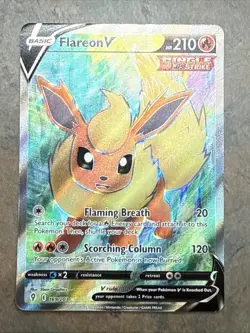 Flareon V (Full Art) 169/203 SWSH07: Pokemon TCG Evolving Skies Holo NM/MINT - Image 1