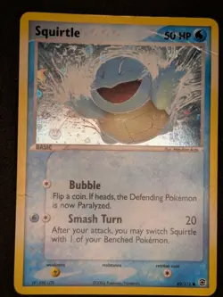 Pokemon TCG Reverse Holo Squirtle #83/112 FireRed & LeafGreen 2004 Ungraded DMG - Image 1