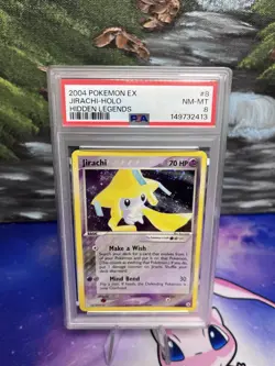 2004 POKEMON EX JIRACHI-HOLO HIDDEN LEGENDS #8 PSA NM-MT 8 - Image 1
