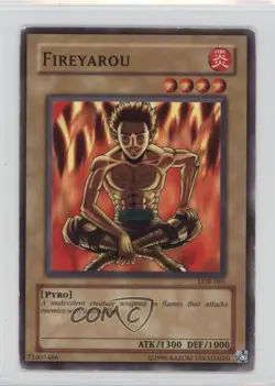 Fireyarou YuGiOh Legend of Blue Eyes White Dragon #LOB-085 2002 READ - Image 1