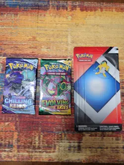 Pokemon Evolving Skies & Chilling Reign 2 pack Blister w/ pin - Sealed - Image 1
