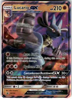 Lucario GX - SM100 Holo Promo Sun & Moon Promo Pokemon Lightly Played - Image 1