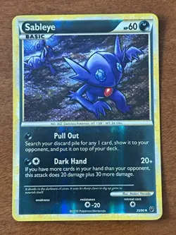Sableye 35/90 Undaunted Reverse Holo Uncommon English 2010 Pokemon TCG - Image 1