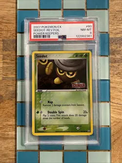 GRADED PSA 8 2007 Pokemon EX Seedot-REV.FOIL Power Keepers #60 - Image 1