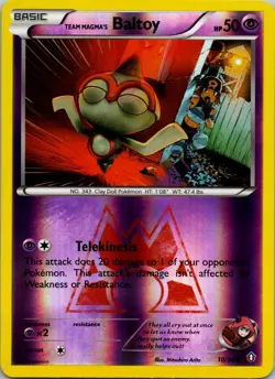 Team Magma's Baltoy 10/34 Common Double Crisis Pokemon Reverse Holo Near Mint - Image 1