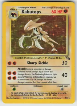 Kabutops (9) Holo Rare Fossil 09/62 Pokemon - Image 1