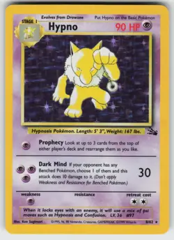 Hypno (8) Holo Rare Fossil 08/62 Pokemon - Image 1