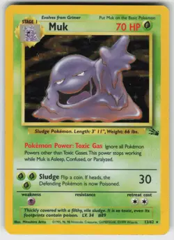 Muk (13) Holo Rare Fossil 13/62 Pokemon - Image 1