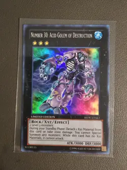 NUMBER 30 ACID GOLEM OF DESTRUCTION LIMITED REDU-ENSE2 SUPER RARE YUGIOH TCG NM - Image 1