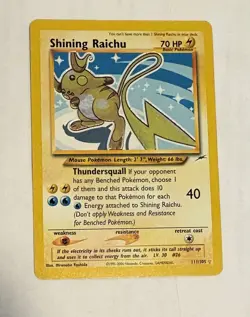 Pokemon Shining Raichu 111/105 Neo Destiny Holo Secret Rare Unlimited Eng 70 - Image 1