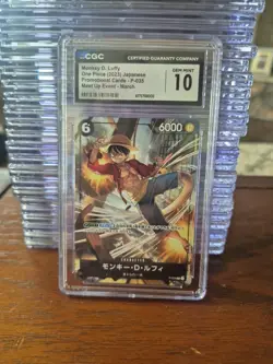 CGC 10 GEM MINT Japanese ONE PIECE 2023 MONKEY D. LUFFY P-035 PROMO MEET EVENT - Image 1