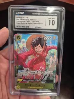 2024 ONE PIECE JP MONKEY D. LUFFY SUPER RARE OP07-109 CGC 10 - Image 1