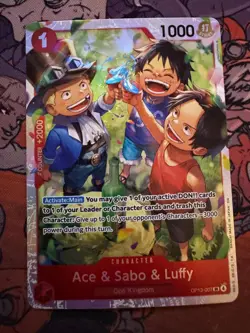 Ace & Sabo & Luffy OP13-007 Super Rare Carrying On His Will One Piece Near Mint - Image 1
