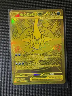 Mega Darkrai EX 120/084 PBL Pitch Black Ultra Rare Gold Holo Foil English Card - Image 1
