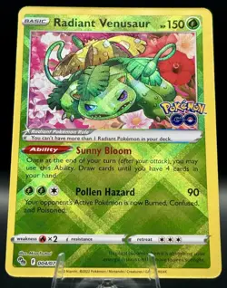 Radiant Venusaur - 004/078 - Ultra Rare - Pokemon GO - Pokemon Card - Near Mint - Image 1