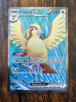 Pidgeot ex 217/197 SV Obsidian Flames Ultra Rare Pokemon Card - Near Mint - Image 1