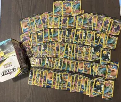 96 Packs Pokemon TEAM UP Booster Box 3-Card Dollar Tree Packs - Image 1