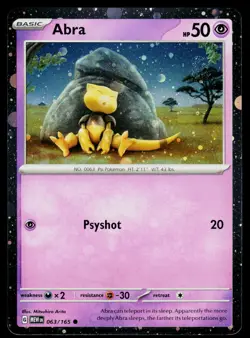 Miscellaneous Cards & Products Abra - (Cosmos Holo) 063/165 Holo NM - Image 1