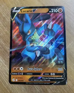 Lucario V 146/264 JUMBO Holo Card Pokemon TCG Moderately Played - Image 1