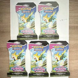 Pokemon TCG Sword & Shield Fusion Strike Sleeved Booster Pack- Lot of (5) Sealed - Image 1