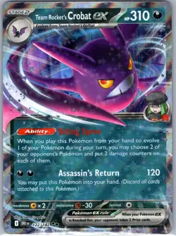 Team Rocket's Crobat ex 122/182 Double Rare Destined Rivals Pokemon Holo NM - Image 1