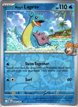 Misty's Lapras 050/182 Common Destined Rivals Pokemon Reverse Holo Near Mint - Image 1