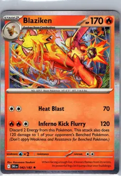 Blaziken 042/182 Rare Destined Rivals Pokemon Holo Near Mint - Image 1